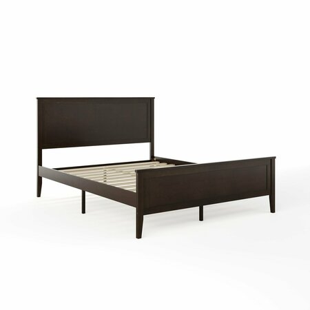 Martha Stewart Corbin Queen Size Solid Wood Platform Bed w/Wooden Headboard and Footboard, Dark Brown MG-090026-Q-DKBRN-MS